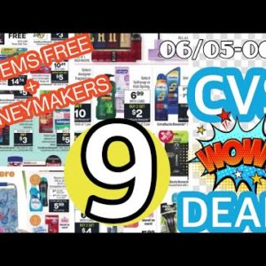 CVS 9 Best Wow Deals 06/05-06/11 Free Oral Care|Cosmetics|Razors|$0.11 Laundry Detergent+$2 Diapers!