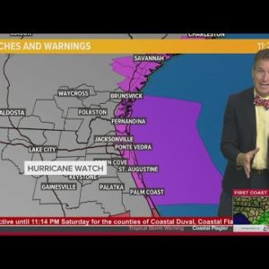 Hurricane gusts to be seen in Daytona Beach, Hurricane Watch still in place for Jacksonville area