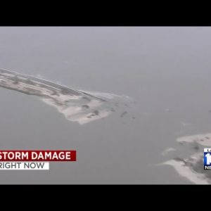 Aerial video shows damaged bridge to Sanibel Island