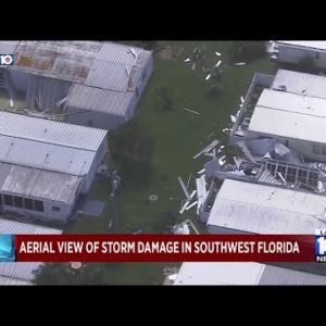 Aerial video shows mobile homes in North Fort Myers