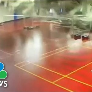 Watch: Earthquake Ceiling Collapse Scatters Athletes At Taiwan Sports Club