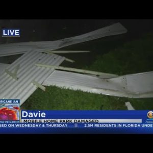 Davie mobile home park damaged by Hurricane Ian's winds