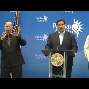Governor Ron DeSantis talks about Hurricane Ian in Pinellas County