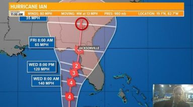 11 AM Monday Hurricane Ian Update, expected to become a Category 4 storm in the Gulf of Mexico