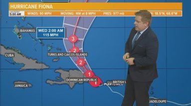 Hurricane Fiona moves onshore in the Dominican Republic after bringing flooding rains to Puerto Rico