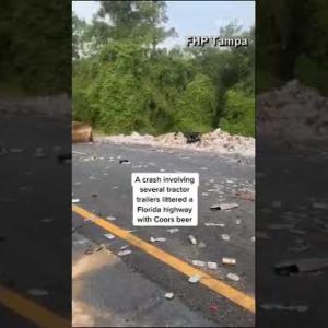 A Crash Involving Several Tractor Trailers Litters A #Florida Highway With #Coors Beer