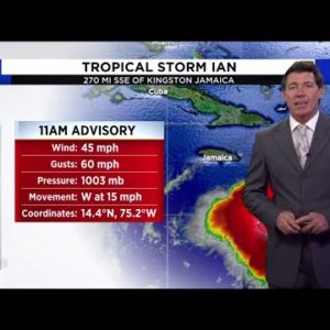 Mark gives the latest on Tropical Storm Ian's track at 11 a.m. Saturday