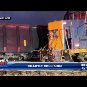 4 hospitalized after 2 freight trains collide near MIA, causing derailment