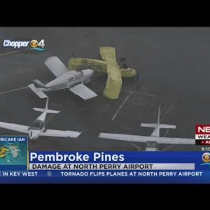 Planes flipped at North Perry Airport by possible tornado