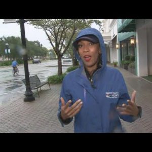 Rain lightens up as strong wind gusts felt in San Marco