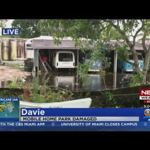 Stormy weather damage mobile home park in Davie