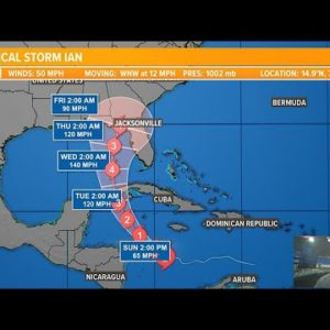 Sunday morning update on Ian, Hurricane watches in place for Cuba