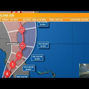 Ian becomes a Category 4 storm prior to landfall but track shifts east of Jacksonville