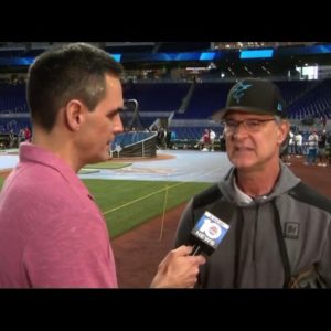 Don Mattingly chats with Local 10’s Will Manso ahead of his final game as Miami Marlins manager.