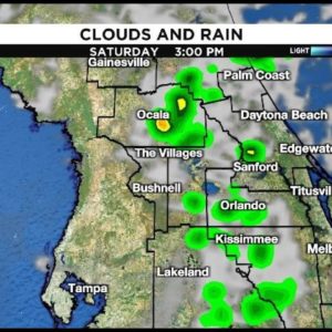A few more downpours across Central Florida, but not as widespread