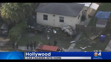 "A tire came through my fence." - Car Crashes Into Hollywood Home