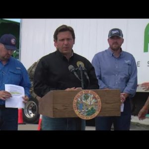 Gov. DeSantis gives update on hurricane relief in Matlacha before planned meeting with Biden