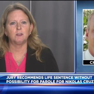 Debra Hixson, wife of Chris Hixon, reacts to the jury's reaction