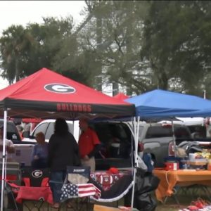 Fans gathering for Georgia-Florida