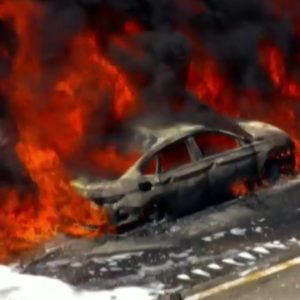Fiery fuel tanker crash closes I-95 Florida