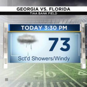 Latest on rain chances for the Georgia-Florida game and what to expect for rest of the weekend..mov