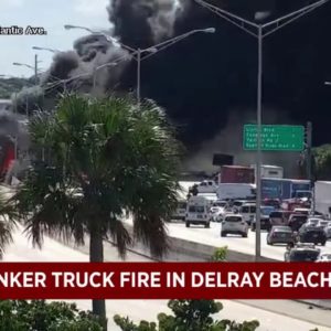 Massive tanker truck fire shuts down I-95