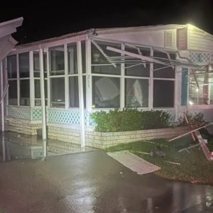 Possible tornado damages homes in Indian River County