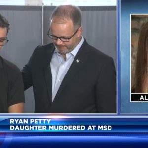 Ryan Petty,  father of Alaina Petty, reacts to the jury's verdict