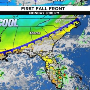 Strong cold front increases rain chances Monday, Tuesday ahead of coolest air in months