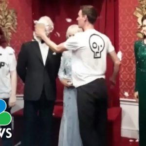 Watch: Climate Change Activists Attack King Charles Waxwork With Cake