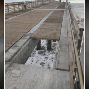 'Let authorities know if you see it': Jacksonville Beach Pier temporarily closed after piece comes o