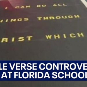 Bible verse sparks squabble in Florida school parking lot