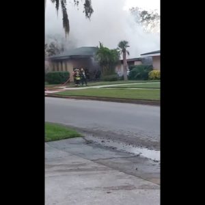 Cellphone video shows flames shooting from Orlando home