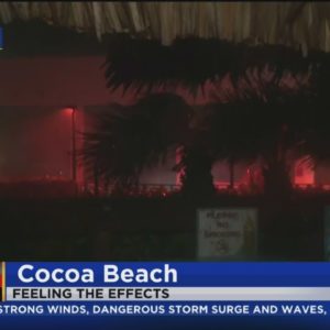 Cocoa Beach whipped by Nicole's gusty winds