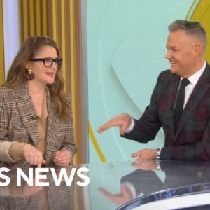 Drew Barrymore and Ross Mathews join CBS News to discuss "Drew's News"