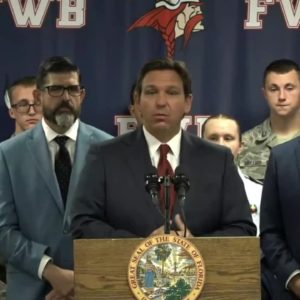 Florida Gov. Ron DeSantis addresses Trump controversy