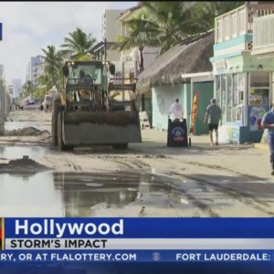 Hollywood Broadwalk clean up after Nicole