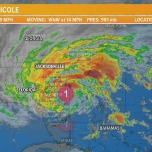 Hurricane Nicole makes landfall in Florida a little after 3 AM