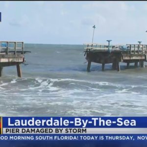 Lauderdale-by-the-Sea pier damaged by crashing waves