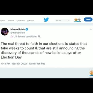 Sen. Marco Rubio Calls Vote Count Delays "A Threat To Faith In Our Elections"