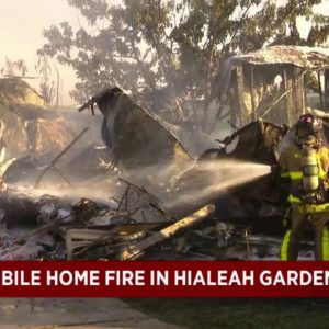 Mobile home fire reported in Hialeah Gardens