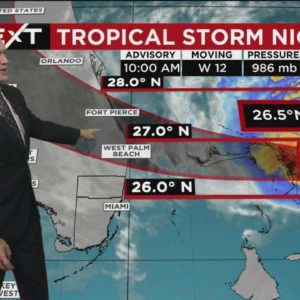 NEXT Weather: Tropical Storm Nicole 11/9/2022 10AM