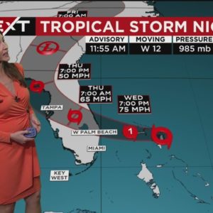NEXT Weather: Tropical Storm Nicole 11/9/2022 12PM