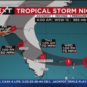 NEXT Weather: Tropical Storm Nicole 11/9/2022 5AM