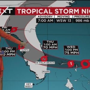 NEXT Weather: Tropical Storm Nicole 11/9/2022 7AM