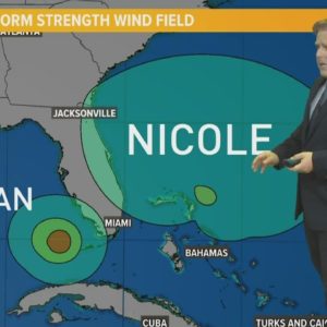 Nicole closing in on hurricane strength - Here's the latest track