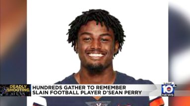 Hundreds come together to mourn slain Miami native, football player killed in Virginia shooting