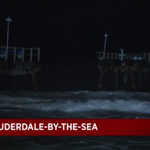 Large portion of Lauderdale-by-the-Sea pier collapses due to Hurricane Nicole