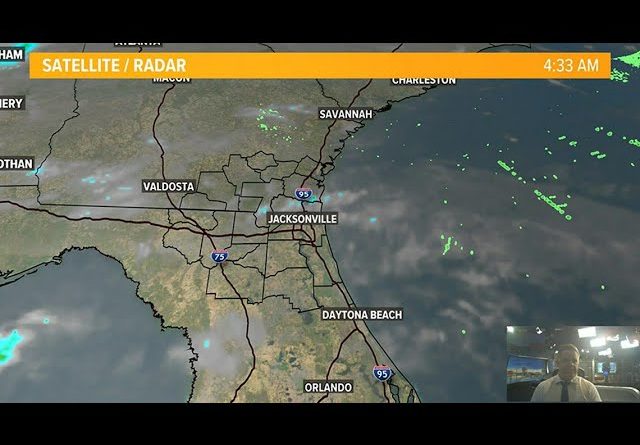Cloudy skies Saturday with a chance of thunder Sunday on the First Coast.