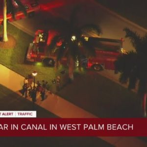 Reports of car in canal in West Palm Beach